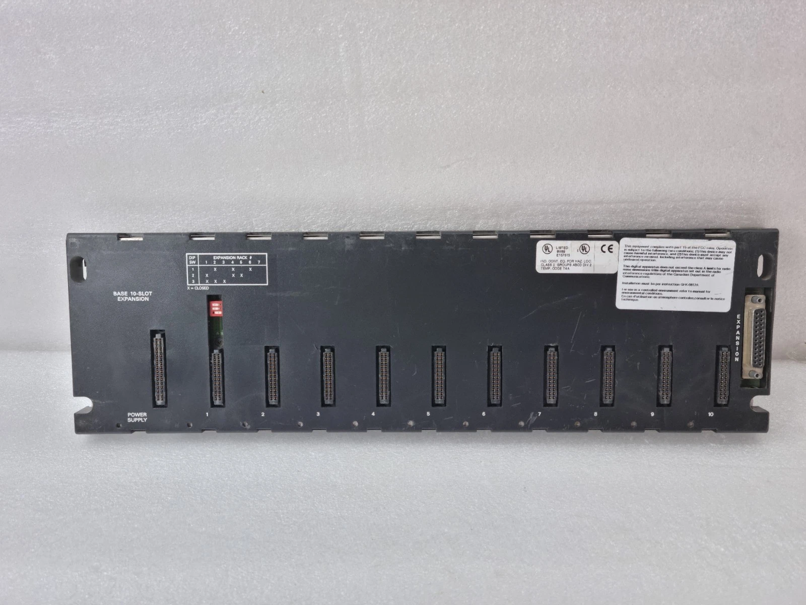 GE FANUC 10-SLOT PLC EXPANSION BASE RACK IC600 SERIES